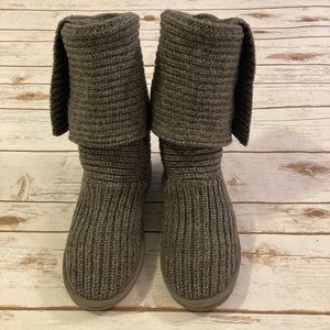 UGG Gray Classic Sweater Cardy Boot 8